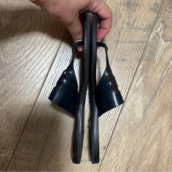 Tory Burch Black Leather Sandals - Picture 13 of 14